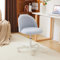 Bonnlo Chaise de Bureau Mignonne sans Accoudoirs, Petite Chaise Confortable, Chaise de Coiffeuse avec Support Lombaire, Chaise Pivotante Réglable pour Bureau, Chambre, en Teddy (Bleu Clair)