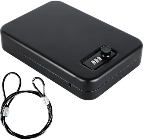 SRKATI Safes Möbeltresor Waffentresor, Tragbarer Kleiner Reise-Pistolentresor Aus Massivem Stahl, Pistolen-Schließfach, Auto-Waffentresore, Heimmedikamente