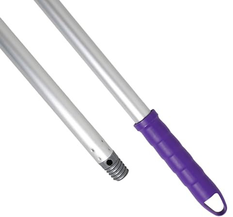 Maya Palo ALUMINIO ANODIZADO 1,40m. Ligero, Resistente y Profesional. Mango y Rosca de Polipropileno (Color Morado)