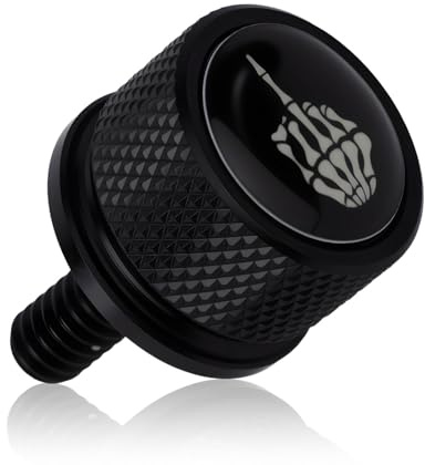 Boulon de Siège pour Aile Arrière Moto, Style Gestuel Filetage 1/4-20, Moleté Remplacement Vis de Siège POUR Moto 1996-2025 (Noir)