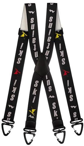 Olata Skihosen-Hosenträger in X/Y-Form, Ski mit Plastikkarabinern | Skihosenträger für Kinder, Jugendliche und Erwachsene mit Kunststoffkarabinern und verstellbarem Elastikband.