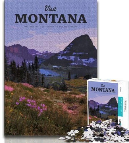 Visit Montana Puzzles für Teenager, 1000 Puzzleteile, Staycation, Zeit totschlagen, jedes Teil ist einzigartig – anspruchsvolles Familienspiel, 38x26cm