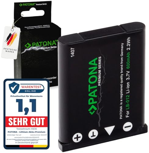 PATONA Premium Battery Replacement for Kodak LB-012 LB012 Battery 600 mAh 3.7 V