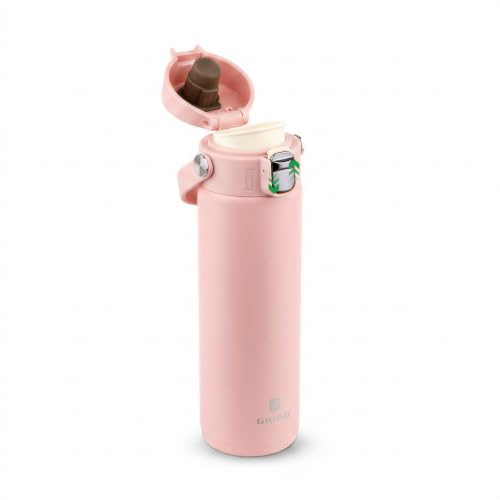 Vacuum Insulated Thermo Flask Metal Water Bottle 500ml/16.9oz Stainless Steel Water Bottle Drinks Bottle for Hot and Cold Drinks Coffee Water (Pink)