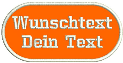 smartoutdoor Rechteckiger Aufnäher Rec3 mit stark abgerundeten Ecken - für Deinen Wunschtext - viele Farben und Größen zur Auswahl - 12x6cm - personalisiert