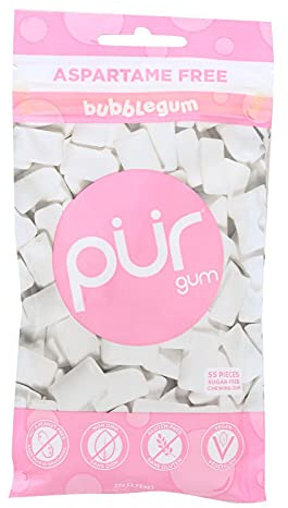 Pur Bubblegum Gum Bag 55 Piece (Pack of 12)