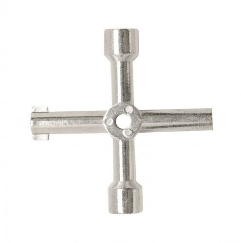 Fort Fasteners Meter Box Key Gas Key Meter Key 4-Way Multi-Functional Utilities Key for Electric Cupboard Cabinet Opening Key (Zinc Plated)