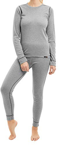CFLEX Damen Ski- & Thermowäsche Set - warme Unterwäsche Langarm POLARDRY - Hellgrau S, Etikette Gr: 36/38