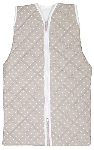 ZOLLNER Winterschlafsack für Kinder gefüttert - warmer Schlafsack aus atmungsaktiver Baumwolle - Größe 90 - mit flexiblem Reißverschluss und Kinnschutz - ohne Ärmel - Oeko Tex® zertifiziert