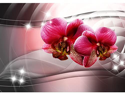 Runa Art Fototapeten 396 x 280 cm Blumen Orchidee 3d - Vlies Wanddekoration Wohnzimmer Schlafzimmer - Deutsche Manufaktur - Rosa 9321012a