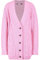 Red Olives New Women's Ladies Long Sleeve Button Top Chunky Aran Cable Knitted Grandad Cardigan UK 8-26 (20-22, Baby Pink)
