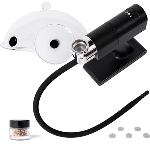 Portable Smoke Infuser Gun with Wood Chips, Hose, Dome and Drinking Lid - Handheld Electric Smoker Machine for Cocktail Drink, Whiskey, Outdoor BBQ, Meat, Pizza and Food Cooking