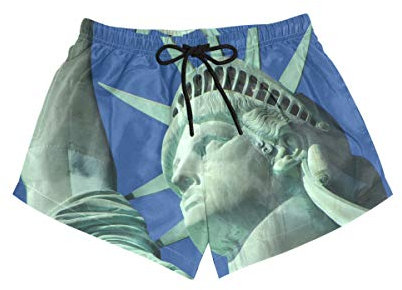 MONTOJ Damen Boardshorts mit Kordelzug Statue of Liberty Gr. S, Multi