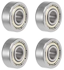sourcing map 4St Rillen Kugellager 605ZZ Z2 Doppelt Geschirmt Kohlenstoffstahl 5mm X 14mm X 5mm