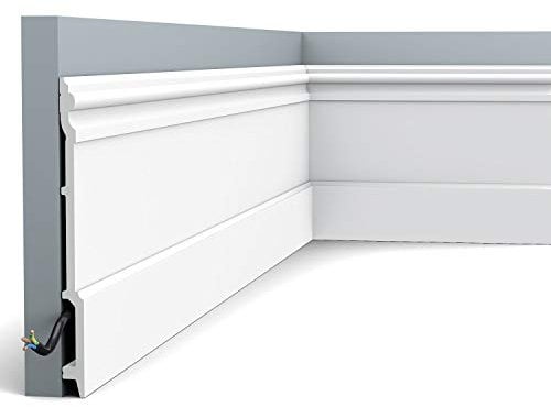 Sockelleiste Orac Decor SX191 LUXXUS HIGH RISE Zierleiste Stuckleiste Zeitloses Klassisches Design weiß 2 m