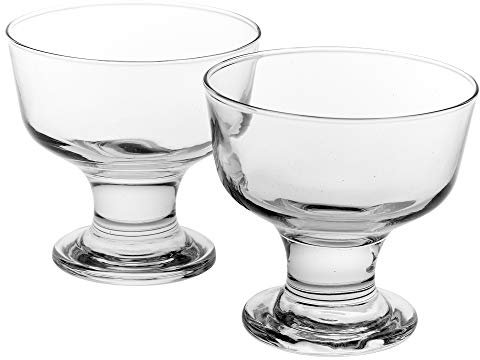 2/4/6 Ice Cream Sundae Dessert Cocktail Fruit Pudding Glass Bowl Dish Stand Set (2)