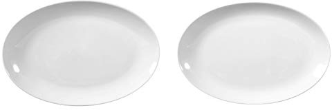 Seltmann Weiden Platten-Set 2-tlg Rondo_Liane weiß - Platten oval 31x21 + 28x19 cm