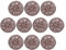 Ajuny Lot de 10 Boutons en Céramique Imprimés pour Porte de Placard Tiroir et Meubles Style Vintage pour Armoires de Cuisine Salle de Bain Commode Tiroirs Maison et Bureau - Blanc et Marron