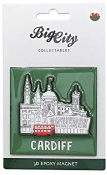 Welsh Wales Cymru Fridge Magnet Sheep Dragon (Cardiff Cityscape 3D)