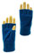 CLASSE77 - Halbfinger Handschuhe aus 70% Wolle und 30% Kaschmir - Herren - Handwerk - Made in Italy, Avion Blau, Einheitsgröße
