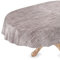 Tischdecke abwaschbar Wachstuch Wachstuchtischdecke Gartentischdecke Leinen-Optik Pflegeleicht Wasserabweisend 160 x 140 cm (Oval) Grau Schnittkante