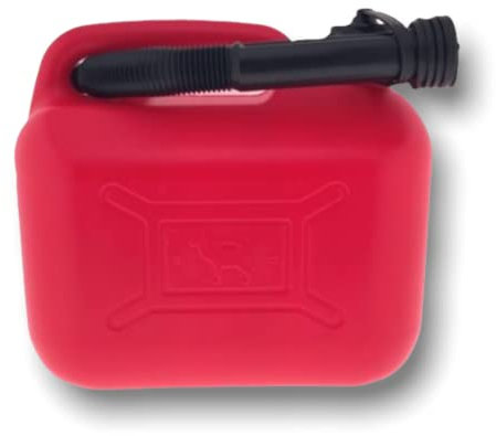 Interbosch, Bidón de gasolina de 10 litros, bidón de combustible, bidón de reserva de plástico para gasolina y diésel, bidón de combustible con tubo de vertido, rojo
