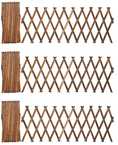 Lot de 3 treillis extensibles en bois, cloison pliante extérieure pour plantes grimpantes, panneau mural décoratif à suspendre