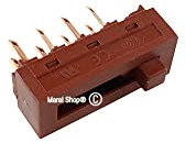 Marel Shop® - Interruttore Velocità Motore Cappa 4 Posizioni 8 Contatti Scorrevole 3,7 x 1,5 cm per Cappa compatibile con Elica LF41BW per Modelli Tilly Vega Elibloc VEGA60GR