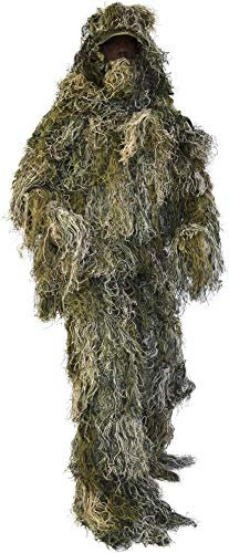 Taktischer 'Ghillie Suit' Tarnanzug mit Jacke, Hose, Kopf- und Gewehrabdeckung Farbe Wood-Land Camo Größe M/L