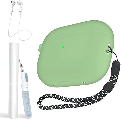 RYE Macaron,Custodia in silicone per Airpods Pro di seconda generazione, con cordino per cuffie, penna per la pulizia degli auricolari Bluetooth e cinturino anti-perdita