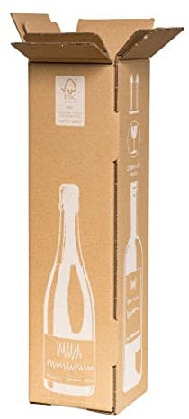 20x Flaschenversandkarton ECO für 1 Weinflasche Weinkarton Flaschenversand PTZ Zertifikat DHL