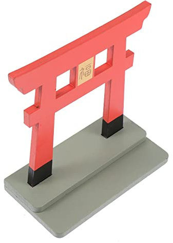 Zerodeko Japanisches Shintoistisches Torii-Tor Kleines Hölzernes Rotes Shintoistisches Schreintor Vintage Miniatur Japanischer Schrein Statue Vintage Chinesische Stil Architektonische