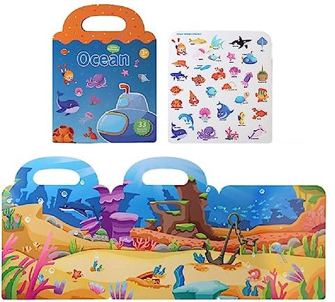 WUURAA Tragbare Aufkleber Buch Für Kinder Cartoon Gelee Aufkleber Spiel Buch Gehirn Entwicklung Puzzle Buch Kinder Kognition Spielzeug Kinder Aufkleber Buch