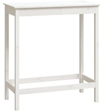 vidaXL Bartisch Weiß 100x50x110 cm Massivholz Kiefer