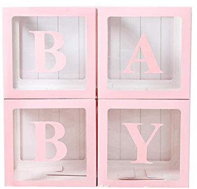 Babyparty-Dekorationsboxen, Ballonbox Transparent, Ballon BoxHochzeit Geburtstag, Baby Shower Box Deko, Quadratische Ballonboxen, Luftballon Boxen (B)