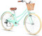 Glerc Missy 26 Zoll Mädchen Cruiser Jugend Teen Frau Fahrrad 6-Gang Teen Hybrid Fahrrad für Jugendliche im Alter von 14 15 16 17 18 19 20 Jahre alt mit Weidenkorb & Leichtgewicht, Mintgrün