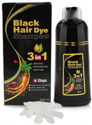 3 In 1 Black Instant Hair Color Shampoo, Long Lasting, Fast Hair Dye For Man & Women, Instant Black Hair Dye Shampoo For Gray Hair, 500ml Easy Hair Dye Shampoo (Dark Brown)