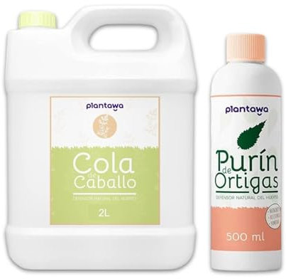 PLANTAWA Confezione da 500 ml di Ortica e Estratto di Coda di Cavallo 2 L | Multiuso | Versatile | Prodotti di origine naturale per la cura e il rafforzamento delle superfici | Uso interno ed esterno