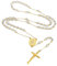 Supcare Kreuz Kette Gold Mädchen Gebetskette Christlich Kette Rosenkranz Katholische Halskette Religiöse Kruzifix Anhänger Jesus Kreuz Kette Rosary Cross Necklace Schmuck für Geburtstag