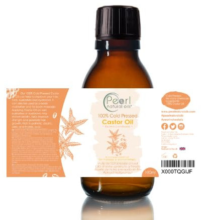 Cold Pressed Pure Castor Oil 100 ml, Glass Bottle, Vegan, BP Grade, Hexane Free, Non-GMO