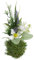 Botanic-Haus künstliche Frühlingsblumen im Grassockel mit Cosmea Farbe: creme-weiß