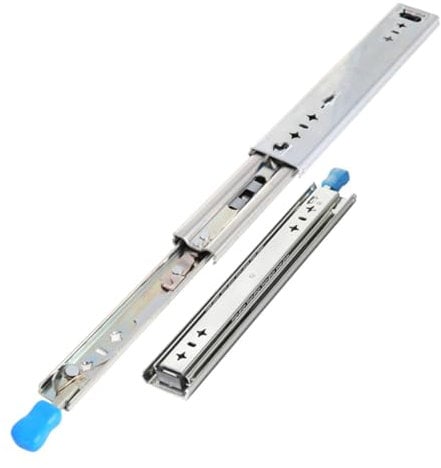 DSKJHI 2 Stück Auszugsschienen Schwerlastauszug mit Arretierung Schubladenauszüge, 2mm Starken Verzinkt Stahl Schienensystem Belastbar bis 120 Kg (Größe : 250x53mm)