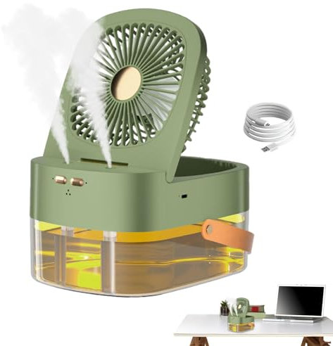 Genérico ventilador de mesa con pulverizador, Mister Fan,Ventilador de nebulización de agua para mesa - Ventilador portátil con pulverizador de agua con luz ambiental para el hogar, viajes y