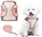 PawSailor No Pull Dog Harness and Leash Set, Step-in Floral Print Adjustable Breathable Mesh Pet Harness, Reflective Soft Padded Dog Vest for Small Dogs Coral XXS