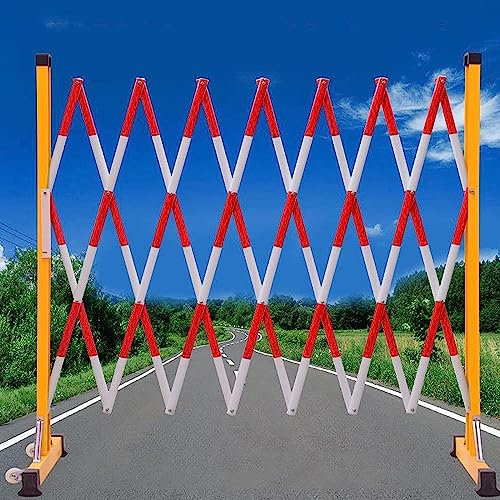 Absperrungsgeländer, Verkehrsbarriere, tragbare Fußgängerschutzgeländerbasis mit 2 Rädern für Schulbaustellen (rot, 1,2 x 6 m)