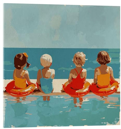 Posterlounge Glückliche Zeiten im Pool Acrylglasbild