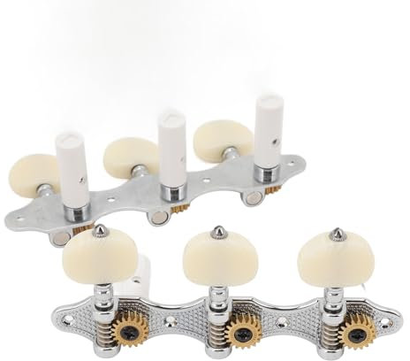 Meccaniche per Accordatori per Chitarra, Manopole Metalliche Multifunzionali Chiave di Accordatura con Paletta 3L3R, per Chitarre Acustiche, Folk, Classiche, Lega di Zinco, Ottone