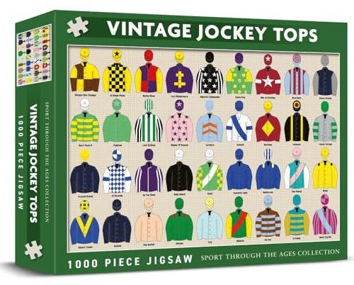 Coach House Iconic Vintage Jockey Tops “Sport Through The Ages” Retro 1000 Piece Classic Jigsaw Puzzle, Gifts For Men, Challenging Puzzles for Adults
