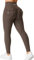 YEOREO Damen Sport Leggings mit Pockets V Taille Gym Leggings Butt Lifting Workout Yoga Fitness Leggings Kaffee S