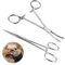 2 PCS Pinzette in Acciaio Inox, Pinza per Pesca, Pinza emostatica, Acciaio Inox Pet Rimozione dei Pinze, Dritto e gomito, 12.5 cm